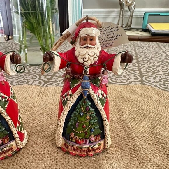 Jim Shore Heartwood Creek "O Tannenbaum Santa" Hanging Ornament 2 Pieces - Picture 2 of 7